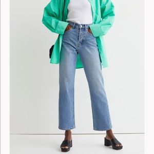 High rise straight jeans